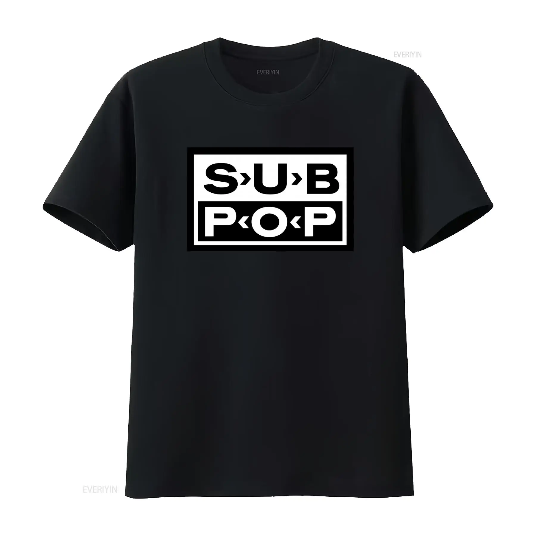 Vintage Fashion Logos - Sub Pop Logo T-shirt Zwart met
