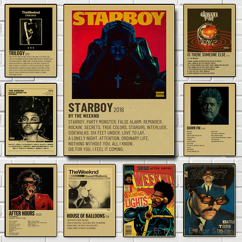 Vintage Fashion Wallpaper - The Weeknd Poster Muziekalbum Prints Posters