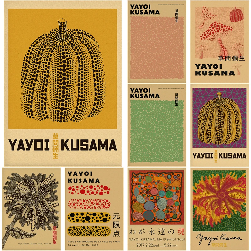 Vintage Fashion Wallpaper - Yayoi Kusama Tentoonstelling Poster Pompoen Stippen