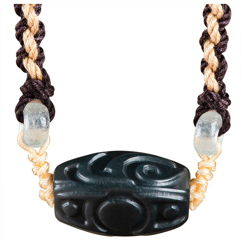 Vintage Fashion Jewelry Necklaces - Hetian Jade Carve Bead Hanger Ketting