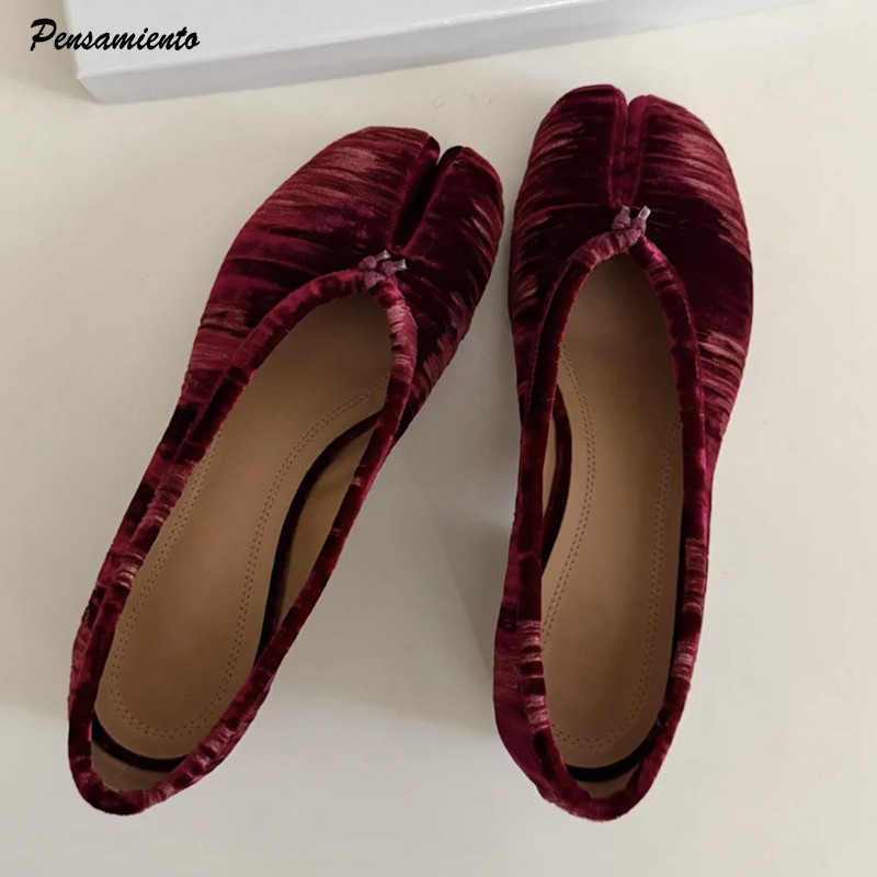 Vintage Fashion Ladies - Mode geplooide designer flanel split-toe dames