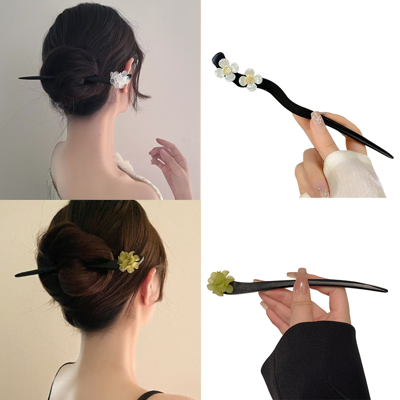 Vintage Fashion Theme - Vintage Chinese Stijl Houten Bloem Haar