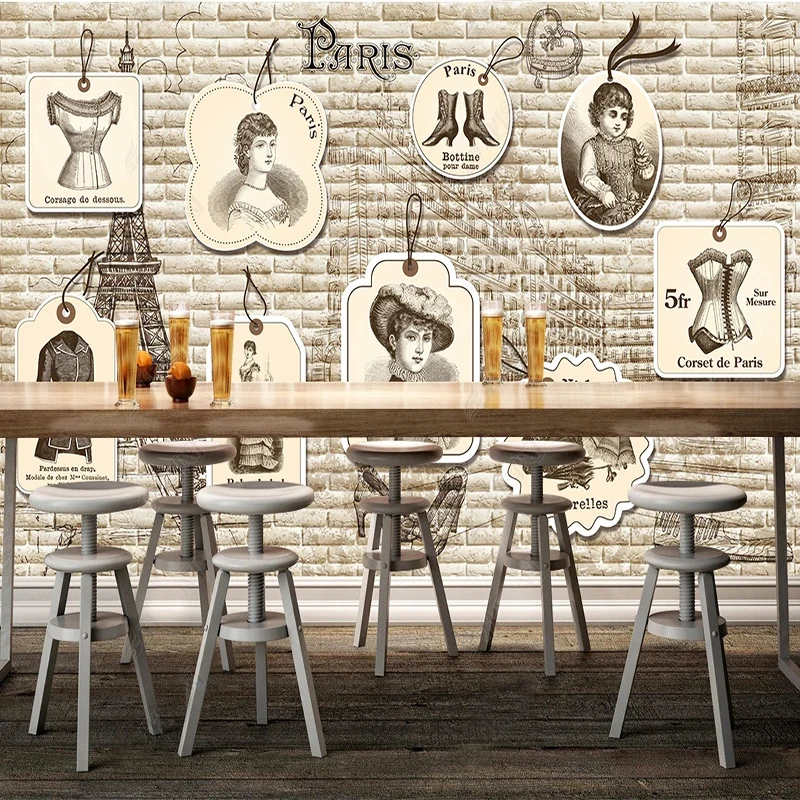 Vintage Fashion Wallpaper - Europees vintage modelabel hangend etiket 3D