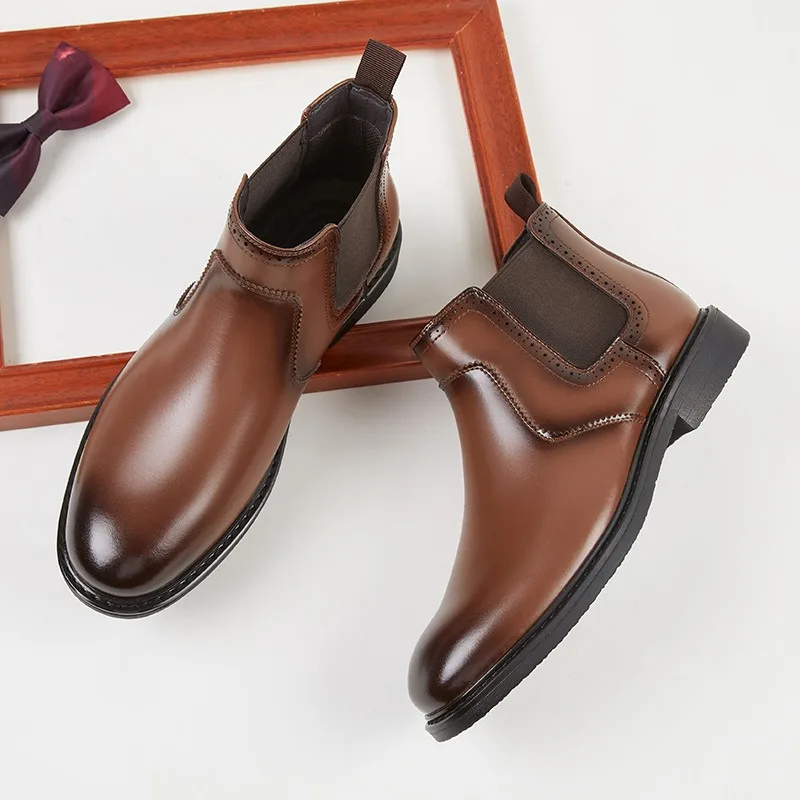 Vintage Fashion Mens - Vintage heren lederen Oxford laarzen luxe