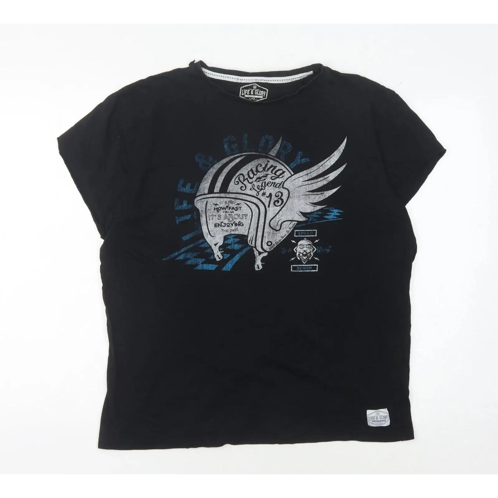 Vintage Fashion Uk - Zwart T-shirt Heren UK maat XL