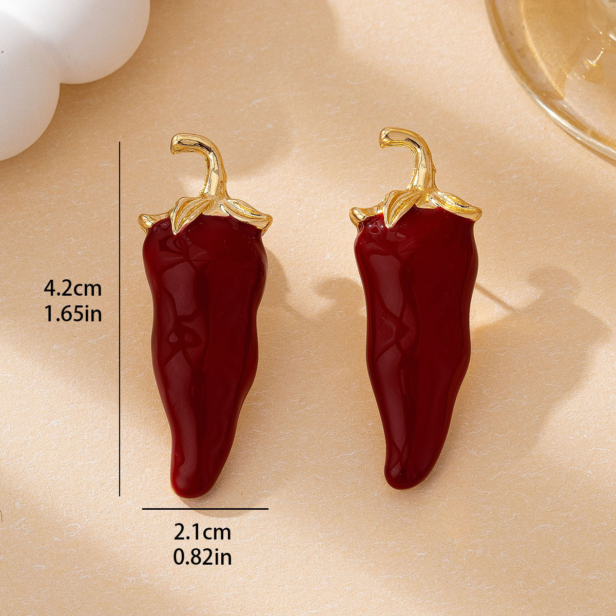 Quirky Vintage Fashion - Eigenzinnige Chili Stud Oorbellen Dames Retro