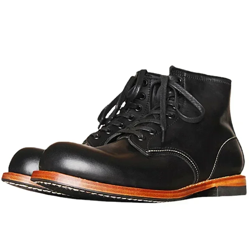 Vintage Fashion Mens - Vintage mannen Goodyear-Welted lederen laarzen mannen