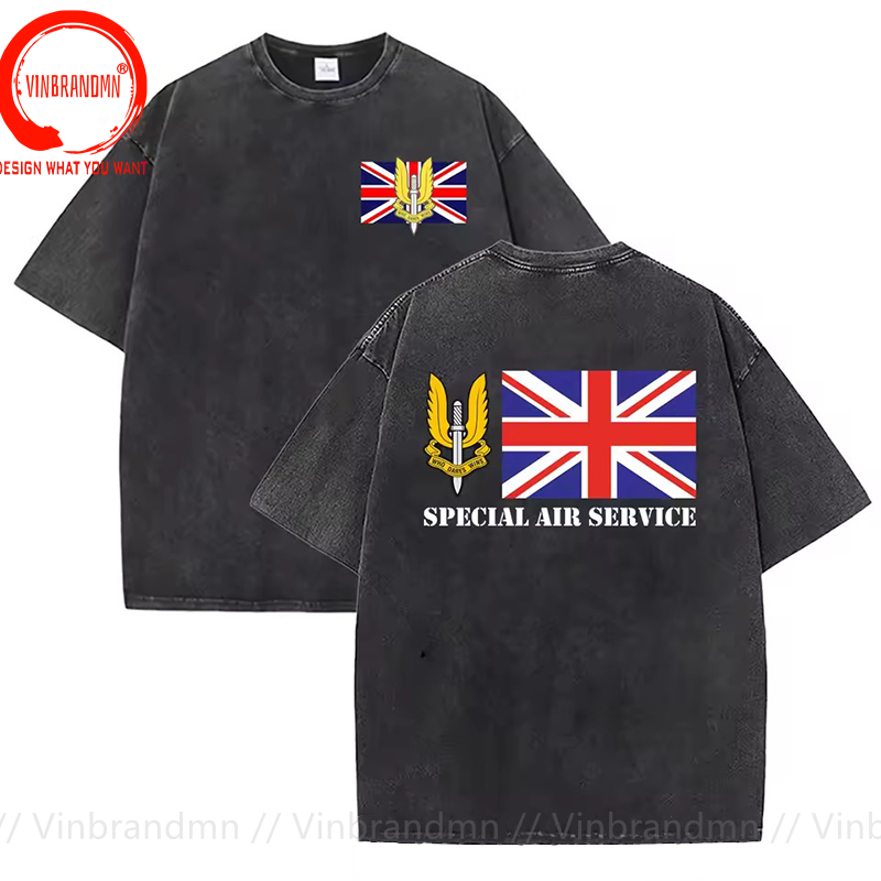 Vintage Fashion Uk - Vintage gewassen katoenen T-shirt UK militaire