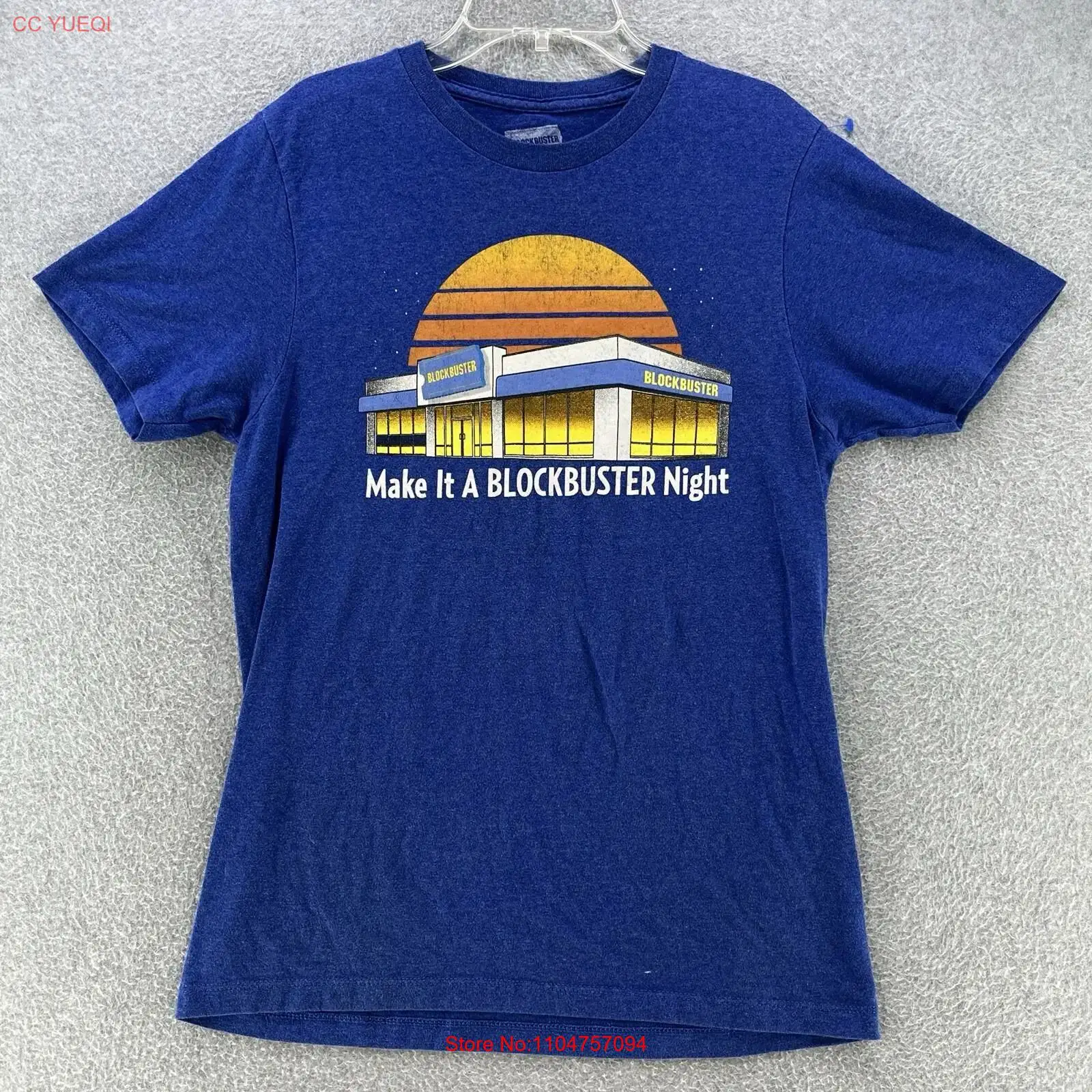 Vintage Fashion Rental - Blockbuster Heren T-shirt Small S Blauw