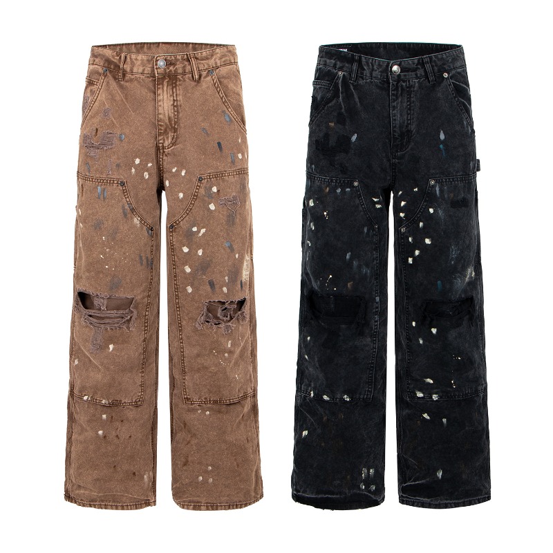 Vintage Fashion In Japan - Amerikaanse retro high street gescheurde denimbroek